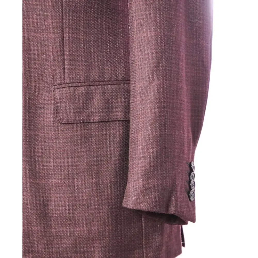 $3,290 ZEGNA - Burgundy Crosshatch 